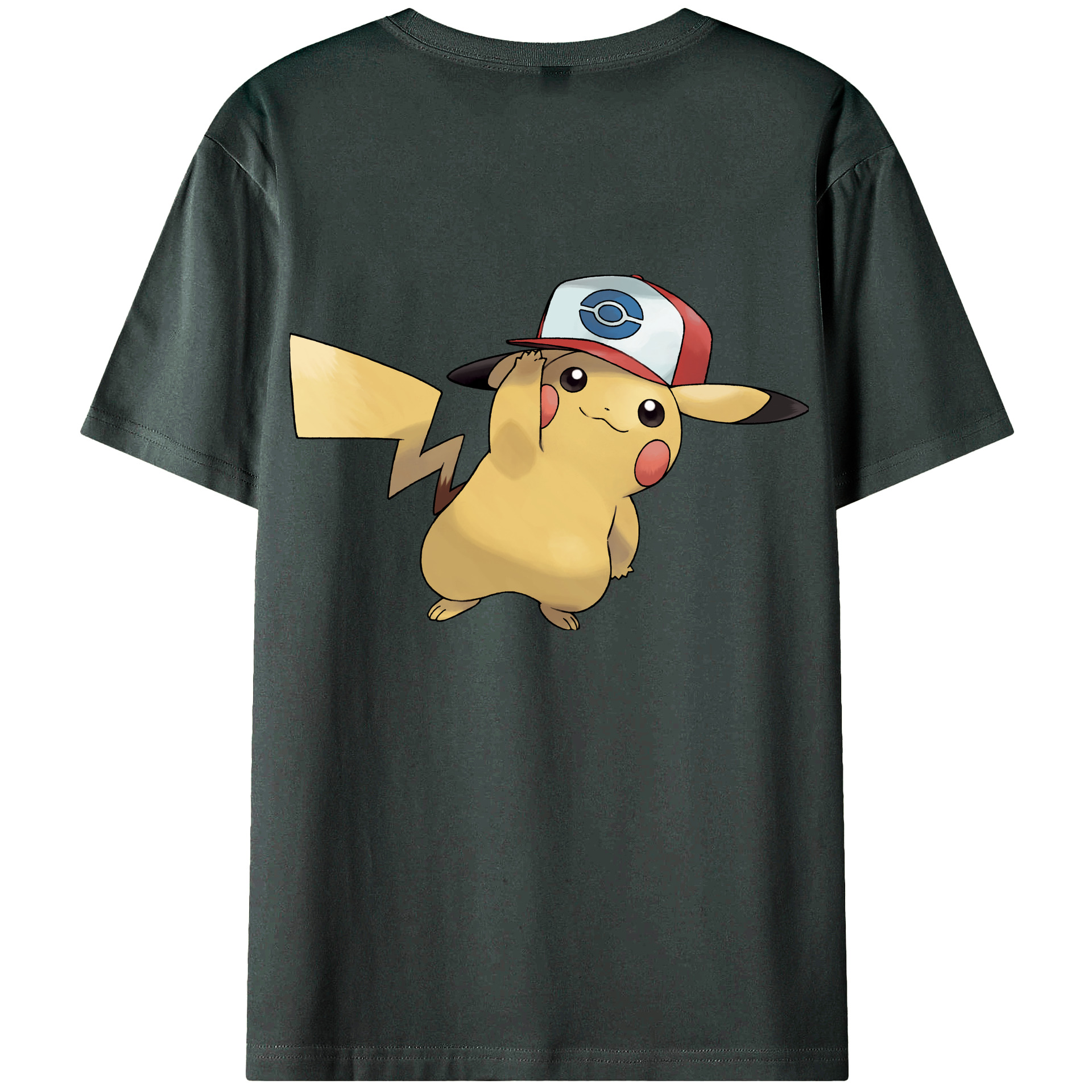 （画像用） ポケットモンスター Pokémon 綿100％ メンズ半袖Tシャツ（バックプリント） 通気性